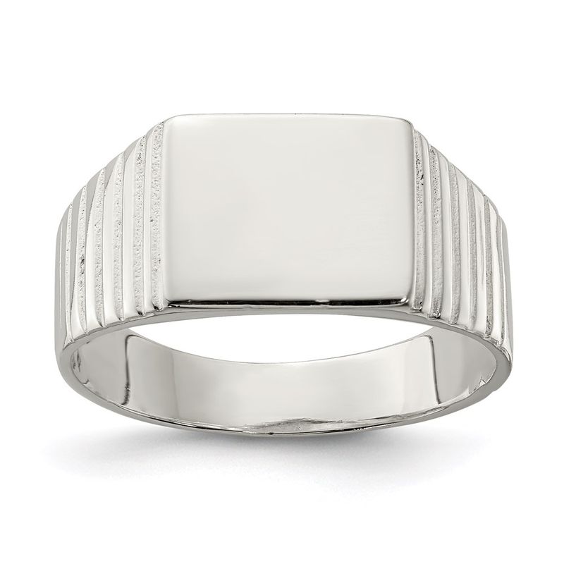 Kazi Luxury Sterling Silver 10x12mm Open Back Signet Ring